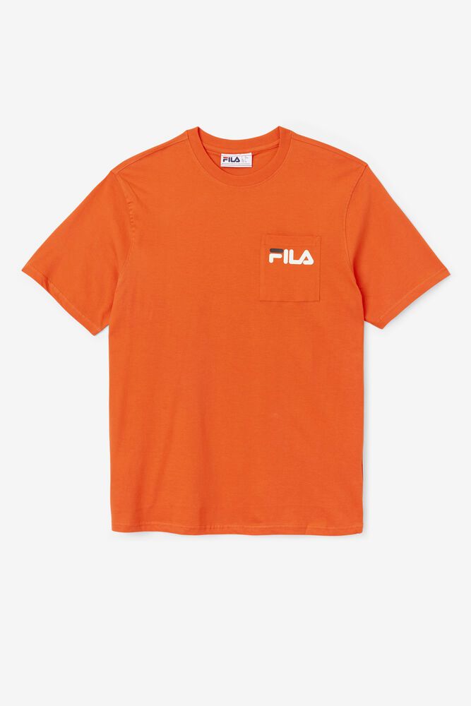 Fila T-Shirt Curtis Pocket Mens Orange - India SMF-392754